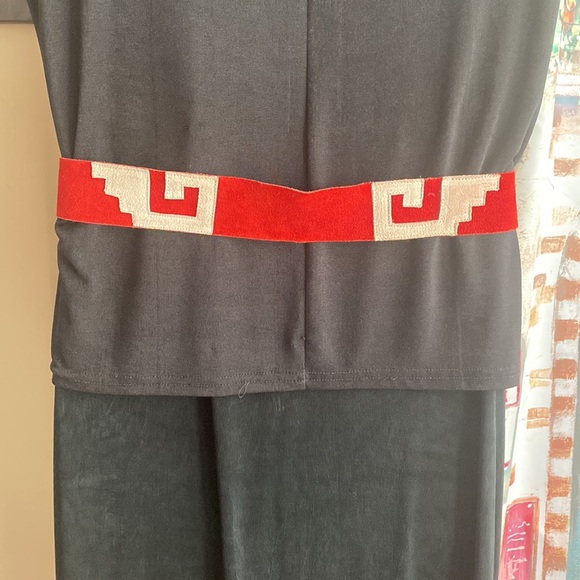 Red and Tan Leather tie Belt - Picture 5 of 5